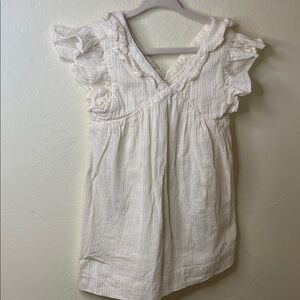 Gocco Spanish brand White Ruffled 3-4y Gocco Dress with gold details